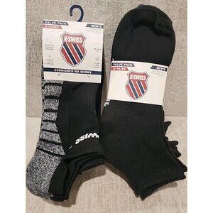 16 Pairs K SWISS Mens No Show Low Cut Ankle Socks Black Shoe Size 6 12.5 10 - 13